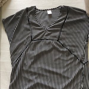 Black and white strip blouse